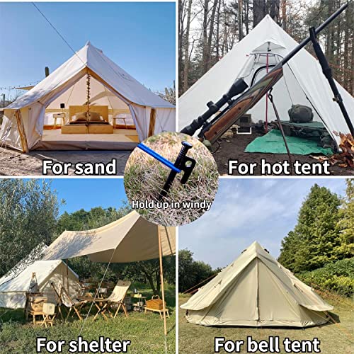 Danchel Outdoor 16In-10Pcs Tent Stakes Heavy Duty Rust-Free Camping Accessories, Windproof Metal Ground Stakes For Backyard/Beach/Canopy Forged Steel Inflexible Pegs #TOP6