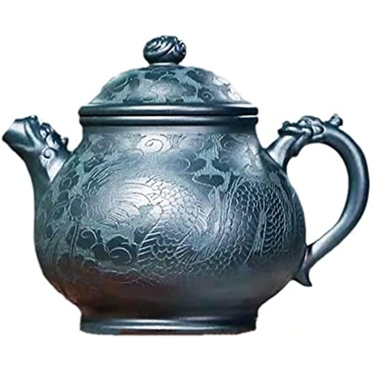 Chiński zestaw do herbaty Gongfu, 300 ml, fioletowe czajniki, ręcznie rzeźbiony wzór smoka, zestaw do herbaty Beauty Kettle Zisha, kolekcja