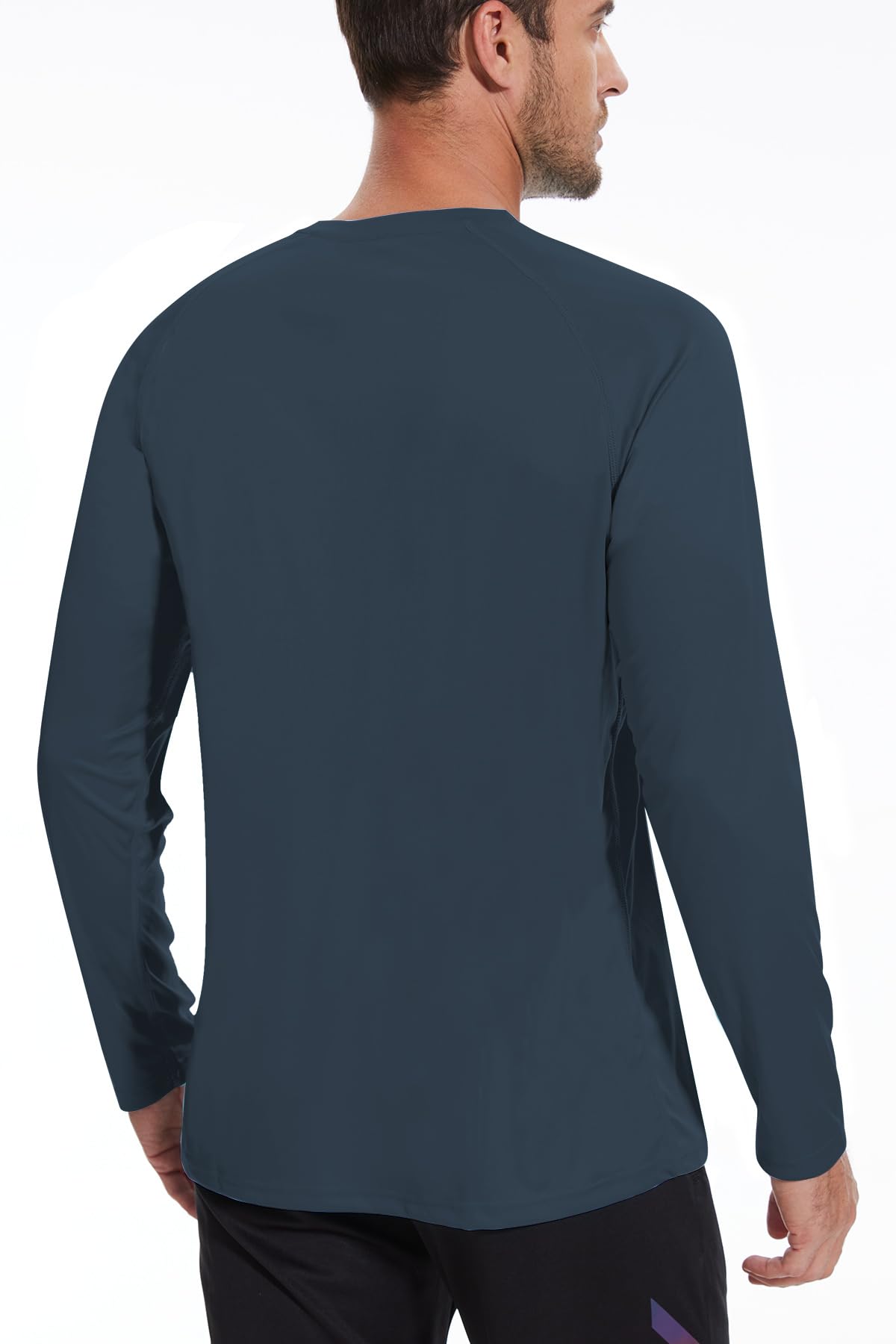 SWEET POISON Men's Long Sleeve UPF 50+ Sun Protection UV SPF Shirts Athletic Workout Hiking Runing Quick Dry Lightweight TravelNavy T Shirts Medium