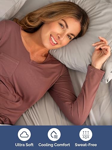 Miniatura 5 de Juego de sábanas extra profundas tamaño King, sábanas transpirables y refrescantes de 7 piezas, juego de sábanas de lujo para hotel, ajuste fácil,