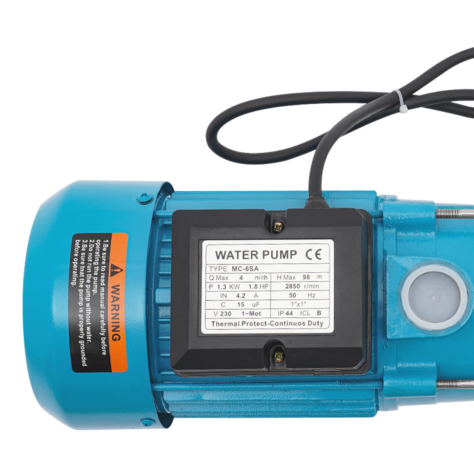 Pompa rotativa da 1300 W, pompa rotativa in acciaio inossidabile 1,8 HP 220 V per uso domestico e giardino con interruttore a pressione, pompa a getto per fattorie, stagni, giardini, irrigazione