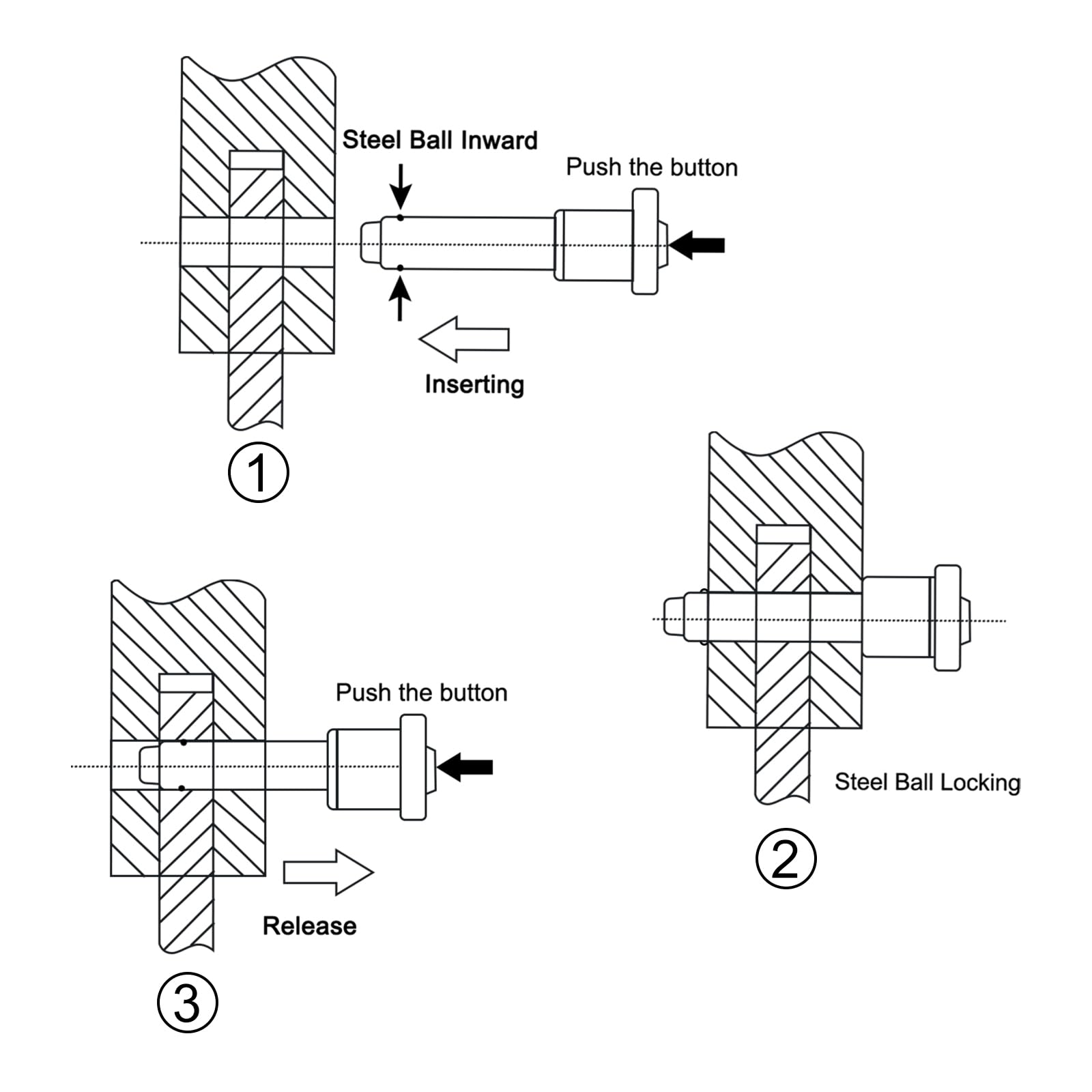 Perno Di Bloccaggio A Sfera Con Pulsante | Acciaio Inox 304 - 5x25mm - Foto 10