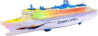 Abonda Cruise Ship Toy, Colorful Ocean Liner Cruise Ship Boat, Electric Ship Toy with Flashing LED Light and Sound, Fun Nautical Decorations for 3-12 Year Old