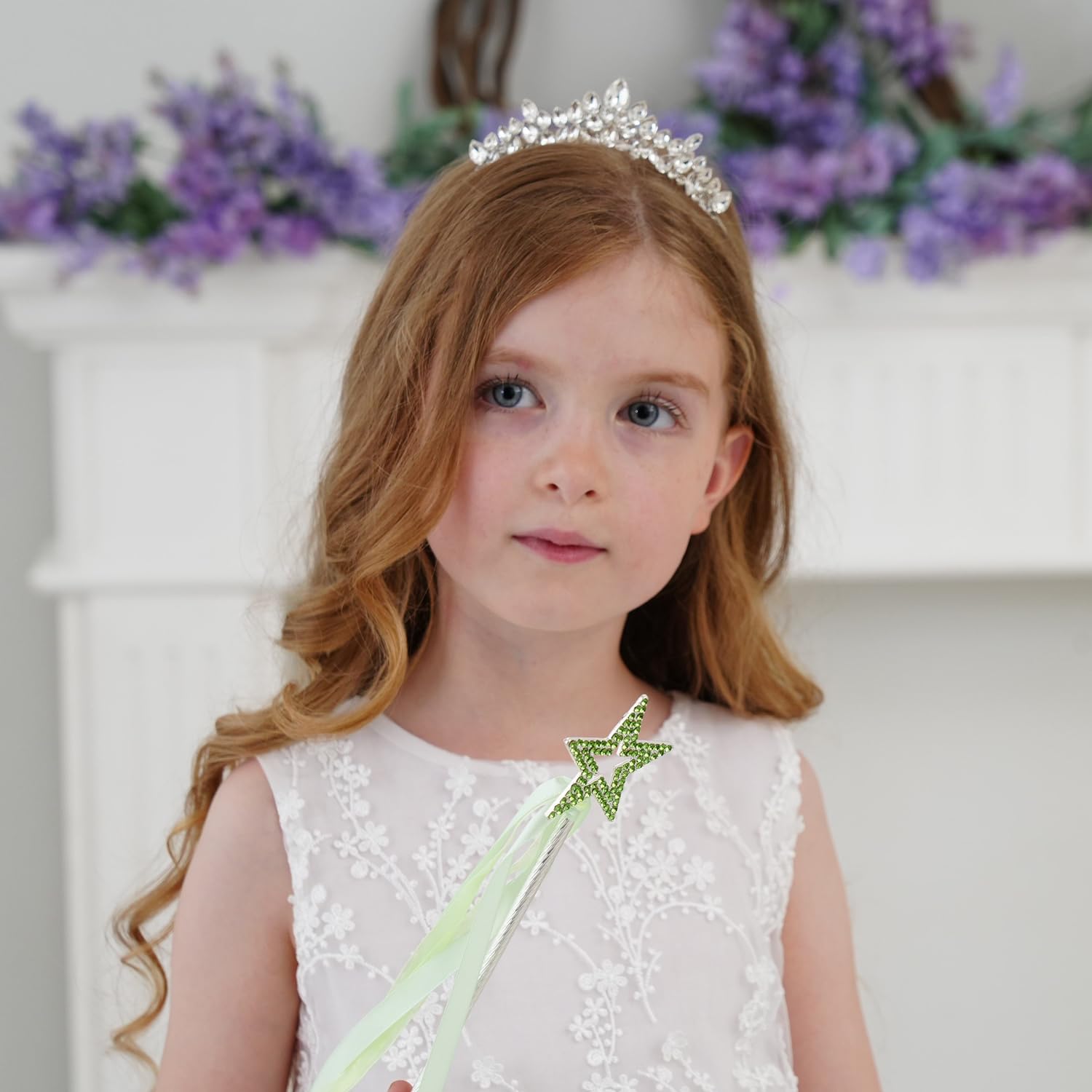 Lovelyshop Crystal Tiara Headband, Rhinestone Crown with Leaf Design, Special Events Hair Accessory (8+), Silver, Small - Image 3