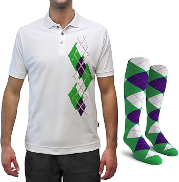 Dry Fit Graphic Golf Polo Shirt for Men, Great for Sports and All Outdoor Activities - Argyle Paradise