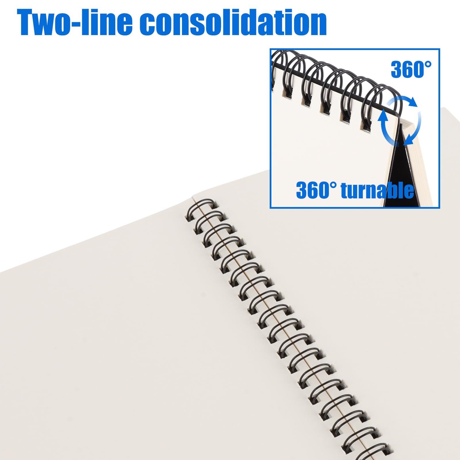 ASelected A5 Sketch Pad 6Pcs Sketch Book 60 Sheets 360 Pages Spiral Bound Sketchbook - Image 3