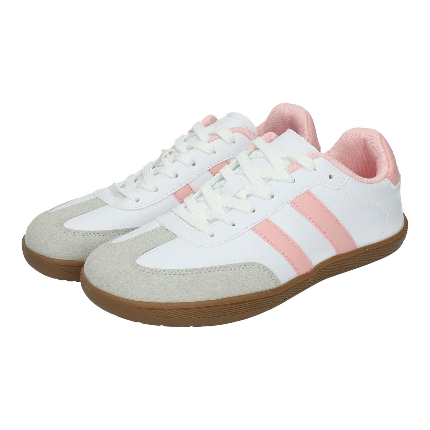 DEMAX 7-1227E Zapatillas Deportivas respetuosas para Mujer Demax Blancas con Detalles Rosa y Plantilla Double Memory Foam Mujer Deportivos