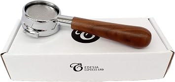 Bottomless Naked Portafilter for ASCASO 58mm Espresso Machines - Walnut Handle, 21g Basket - by EDESIA ESPRESS