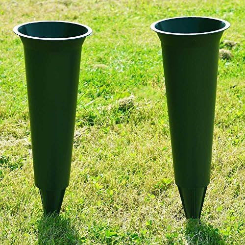 Set of 2 Husband In Loving Memory Spiked Memorial Grave Flower Vases