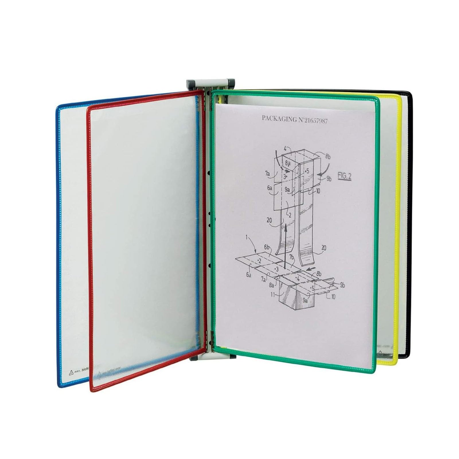 YNIYUJKL Wall Mount Reference Organizer - Catalog Display Rack, A4 Folder Wall-Mounted File Holder, With 5 A4 Paper Size Pockets,Desktop Flip Display Folder, For Storing And Displ
