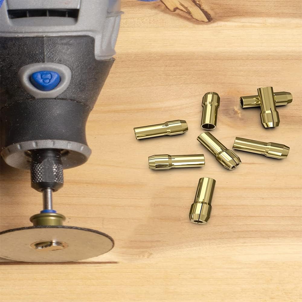 Utoolmart Brass Drill Chuck Collet Bits 0.5 1 1.6 2.4 3mm for Dremel Rotary Tools 6Pcs