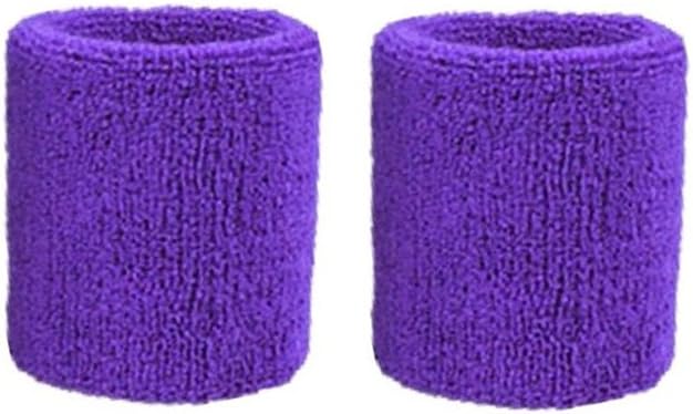 Lorsoul 3 Inch Cotton Sports Basketball Tennis Wrist Sweatband/Wristband Wrist Sweat Band/Brace, Price/Pair (Purple) : Sports & Outdoors
