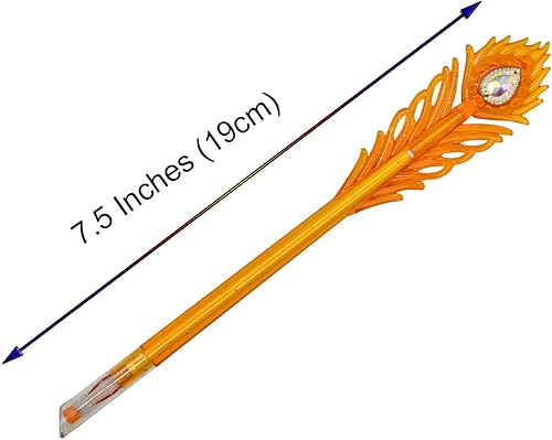 Miniatura 3 de Lopenle 12 bolígrafos coloridos de plumas de pavo real, bolígrafos de gel de colores con puntas de cabeza de diamante, 24 repuestos, tinta brillante