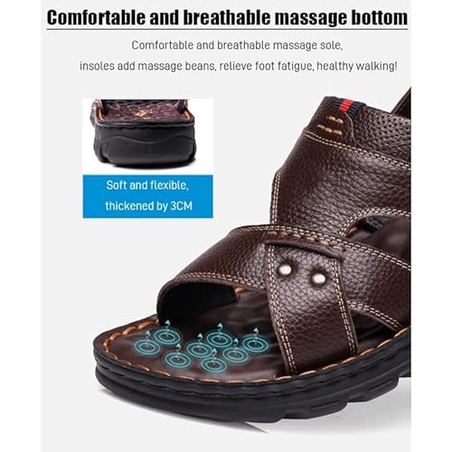 Sandálias masculinas Couro Genuíno Durable 2023 Novas Sandálias (adult, numeric_40, numeric, br_foot