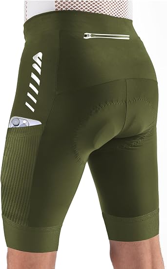 Wulibike Cycling Shorts Mens Padded,Quick Dry & Breathable Bike Shorts with Reflective Strips and Pockets for Road Cycling