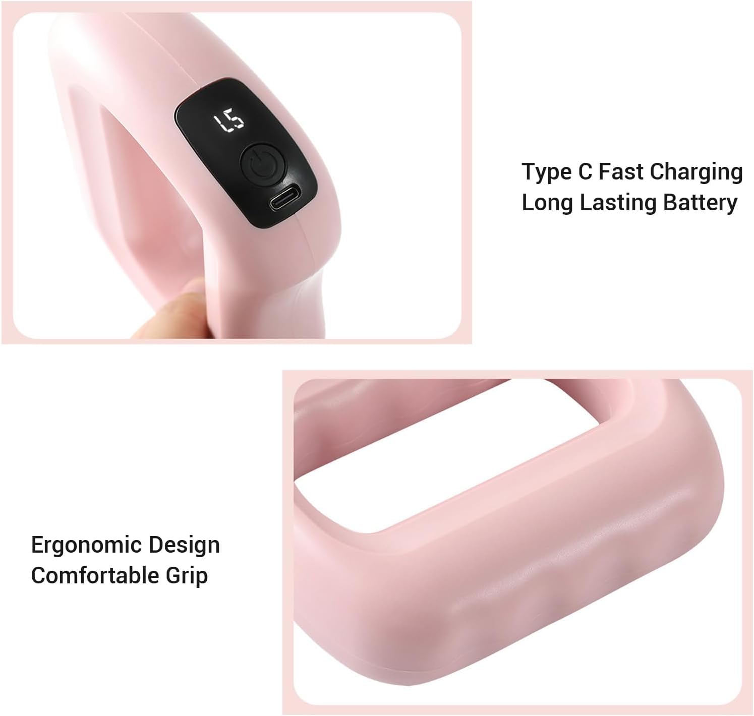 Yopple wearable electric body massage ring - 5 vibration mode, deep tissue muscle therapy, neck, shoulders, waist, weapons, recharging (pink) pain relief Yopple wearable electric body massage ring - 5 vibration mode, deep tissue muscle therapy, neck, shoulders, waist, weapons, recharging (pink) pain relief