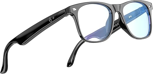 AI Smart Glasses, Bluetooth Glasses with 163 Translation, Anti-Blue Light Glasses for Men Women, 7 Day Ultra-Long Standby, UV Protection, Waterproof, Wireless Music & Calls, Voice Control Glasses