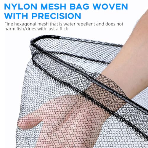 Image of Proberos 70 Inch Foldable Fishing Net with Extendable Aluminum Handle, Lightweight Portable Landing Net for Trout, Carp, Bass (Up to 2.5 kg), Ideal for Pond, River, Bank Fishing Accessories