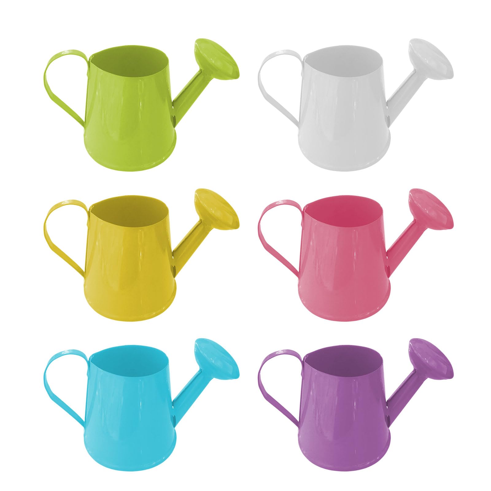 Ekoama 6Pcs Iron Watering Cans Miniature Handheld Kettle Model Small Decorative Container Photo Props for Indoor Plant Care Kid