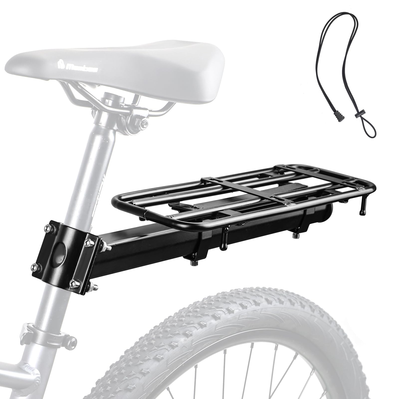 MEGHNA Universal Fahrrad Gepäckträger hinten | 15kg Tragkraft | Einstellbar für 22-29 Zoll Räder | Robuster Alu-Gepäckträger | Einfache Montage mit Werkzeug