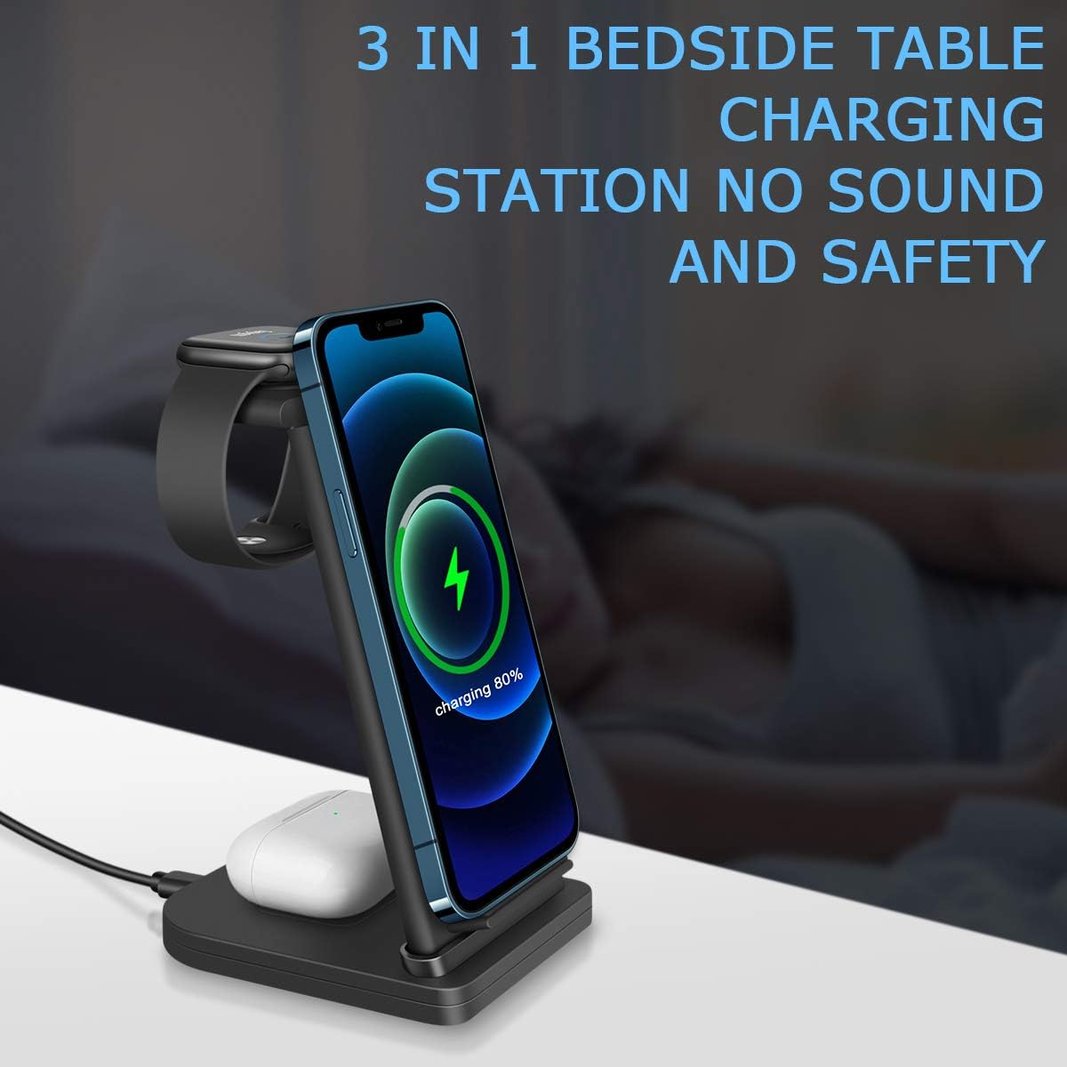Black Friday 🔥 Wireless Charger, Topume 3 in 1 Wireless Charging Station for iPhone 12/11pro/SE/Xs Max Apple Watch 6/5/4/3/2 AirPods 2/Pro,Wireless Charging Stand for Samsung S20 (with 18W QC 3.0 Adapter) Flash Deals - 70% OFF Wireless Charger, Topume 3 in 1 Wireless Charging Station for iPhone 12/11pro/SE/Xs Max Apple Watch 6/5/4/3/2 AirPods 2/Pro,Wireless Charging Stand for Samsung S20 (with 18W QC 3.0 Adapter)