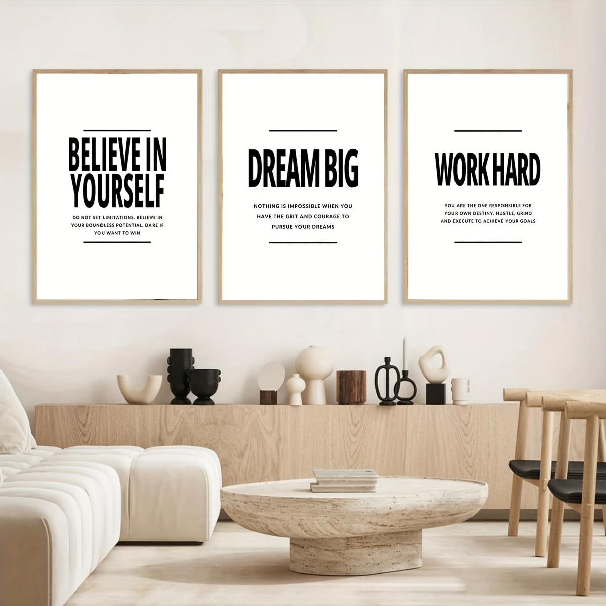 GLWDME Juego de 3 piezas de arte motivacional para pared, 40 x 50 cm, pintura en lienzo con citas duras, póster de afirmaciones positivas e impresiones, imagen de pared para sala de estar, dormitorio