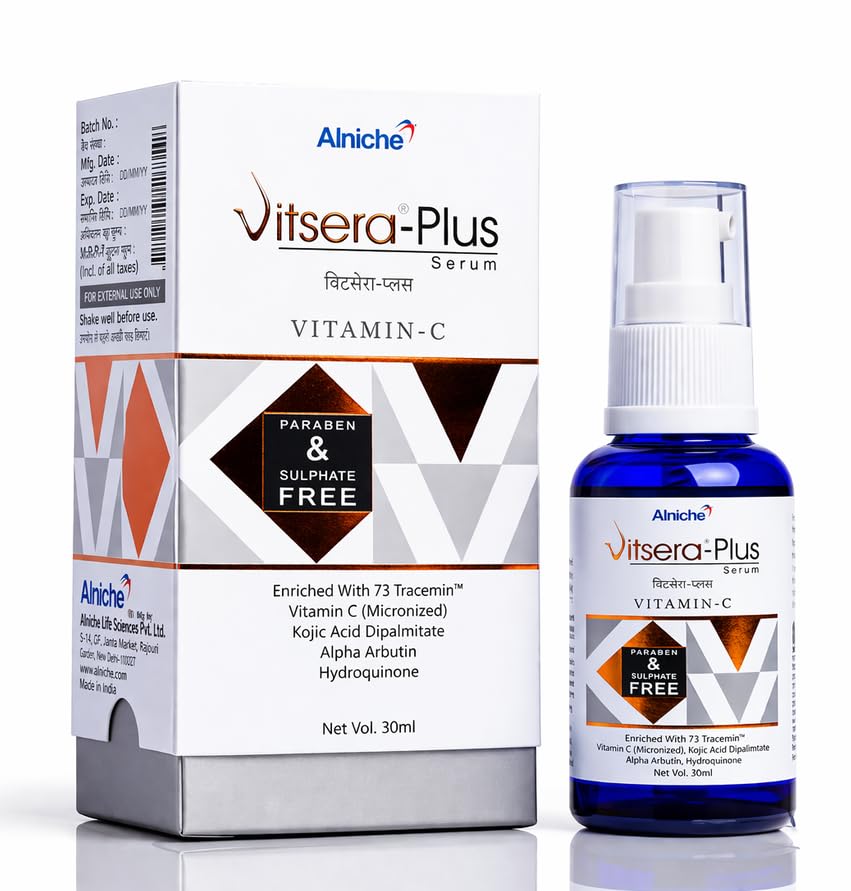 Vitsera-Plus Vitamin C Face Serum 30ml | Brightening & Even Skin Tone | With Kojic Acid, Alpha Arbutin & Tracemin | Paraben & Sulphate Free | Lightweight Daily Use Serum for Radiant Skin-image-34