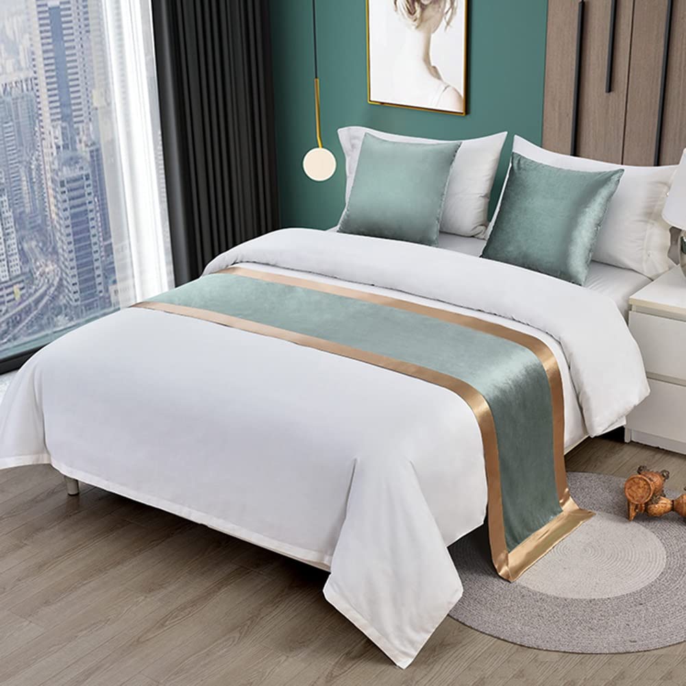 BAMCQ Chemin de Lit Nouveau Luxe Moderne Maison Minimaliste hôtel Drapeau Drapeau lit écharpe Couverture de lit de Chevet Chenille Lettre Art_50x50 taie d'oreiller sans Noyau