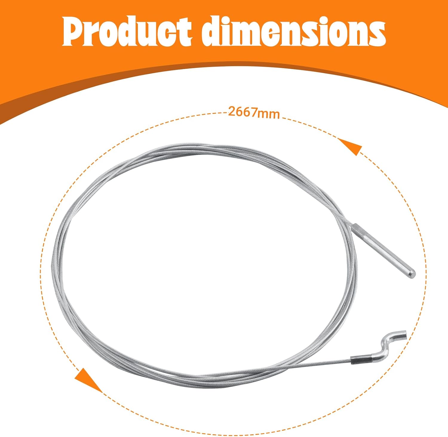2667mmThrottle Cable ，For Beetle & Ghia, 66-71(2-Pack) | compatible reference part #111721555E Compatible with Dune Buggy