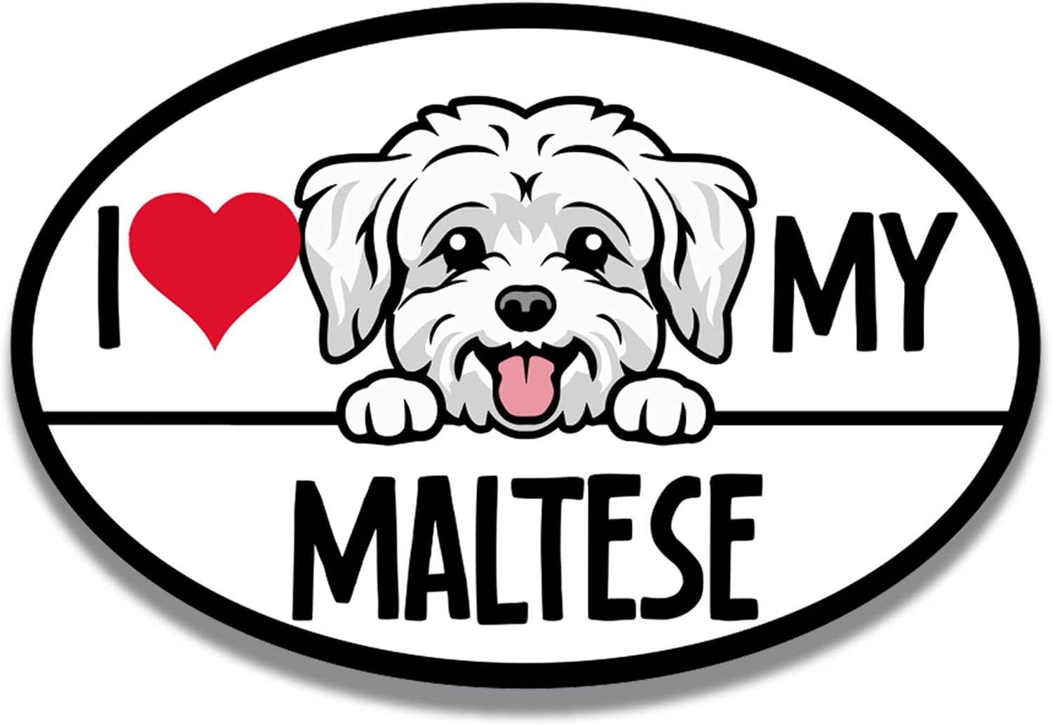 I Love My Maltese Dog Breed Car Magnet 4x6 Inch, Dog Lover Gift, USA Made