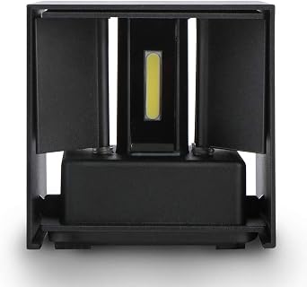 Wall Light LED 10 W, Waterproof IP65 LED Wall Light for Indoor and Outdoor Use, Adjustable Beam Light, Warm White 3000 K Aluminium Wall Light [Class A + Energy]