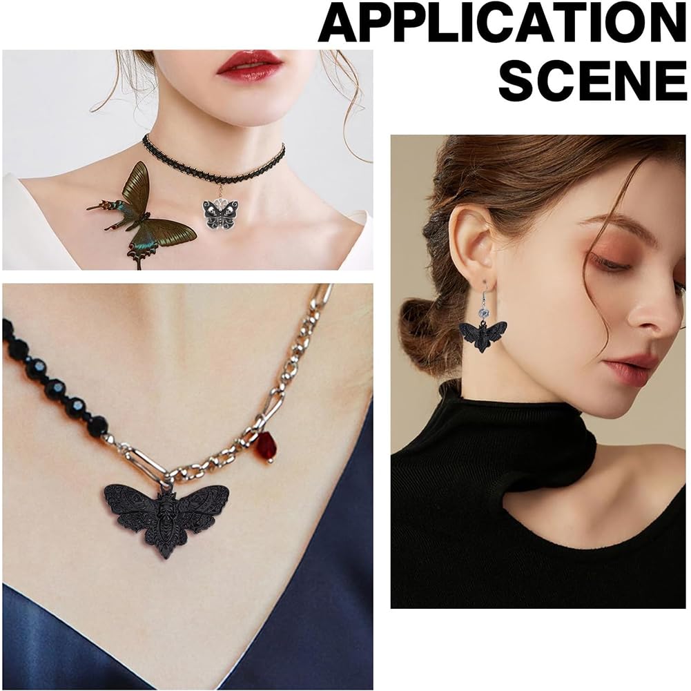 1 ciondolo a forma di falena lunare con fase lunare, strega Wicca, farfalla boho, acciaio inossidabile 304, lucido, regalo spirituale, 11251 - Italia
