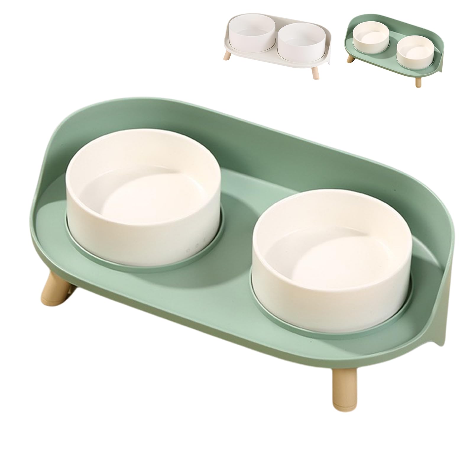 Amazon | ペットボウル 食器台 犬用 猫用 水飲みボウル 2口食器
