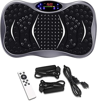 Vibration Plate Exercise Machine,99 Intensity Levels, Home Vibration Fitness Trainers - Whole Body Workout Fitness Vibration Platform - with Resistance Bands