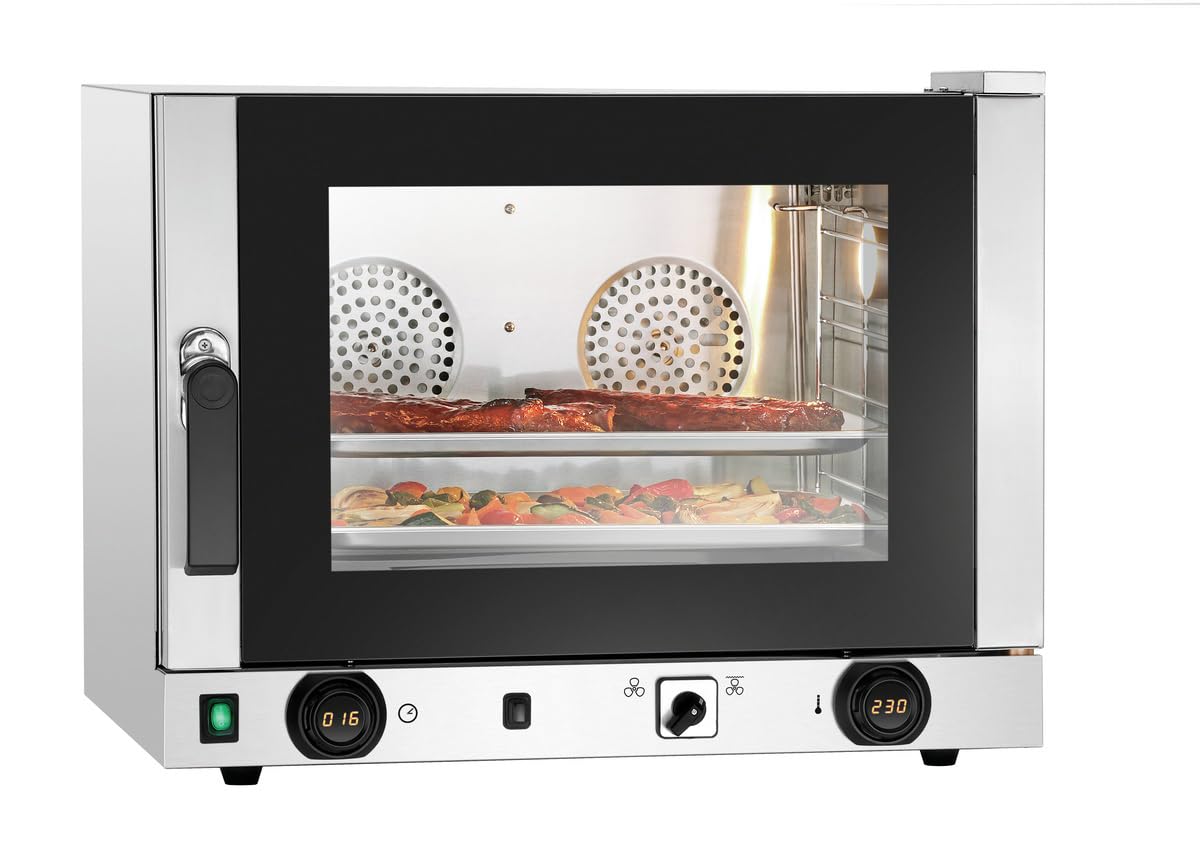 MBH - Forno a convezione industriale 4 vassoi GN 1/1 per ospitalità. Forno elettrico professionale per bar e ristorante.