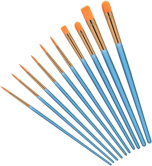 Paint Brushes Set, 10 Pcs Paint Brushes for Acrylic