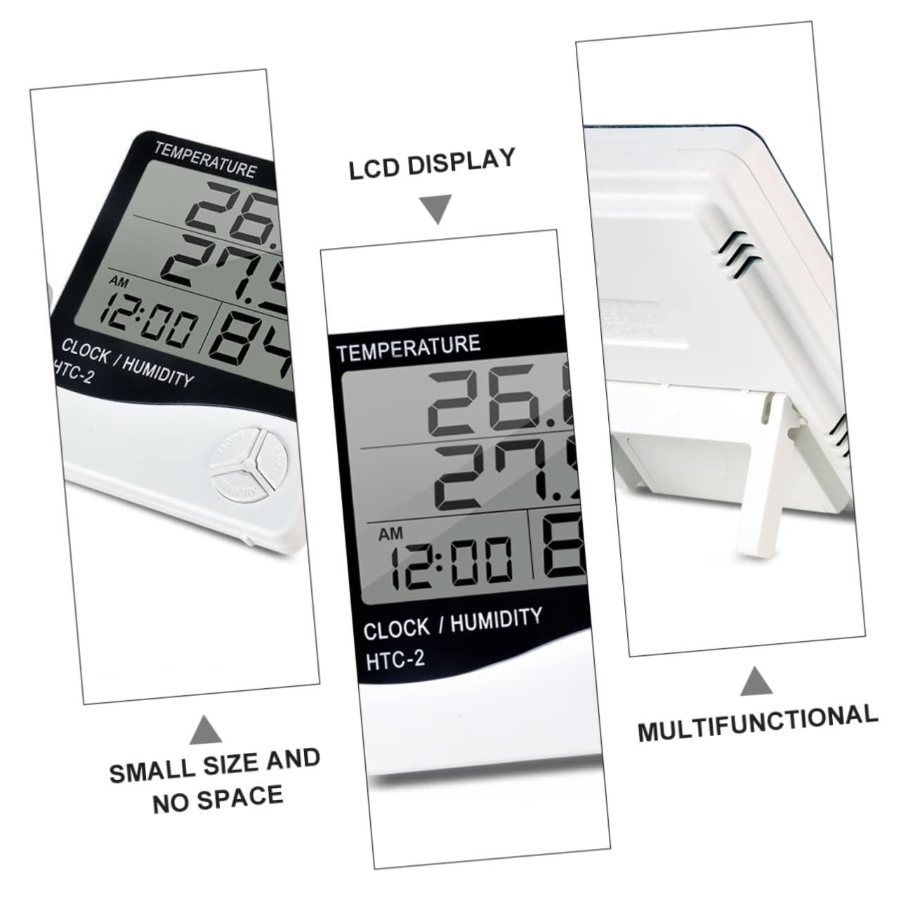 Angoily 3pcs Digital Thermometer and Humidity Monitor for Aquarium Accurate Temperature Display LCD Screen for Fish Tanks and Home Use