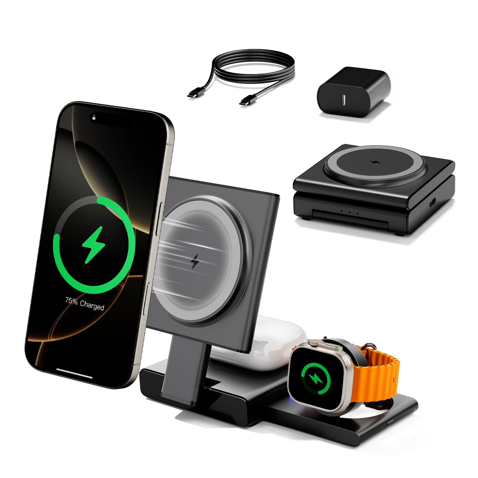 Amazon.co.jp: 3 in 1 ワイヤレス充電器 Apple Watch 充電スタンド対応