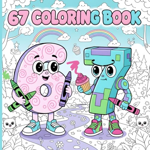 67 coloring book: 45 Viral Activity Coloring Pages with Meme Designs, Funny Gift for Kids (Boys and Girls) and Teens image 2