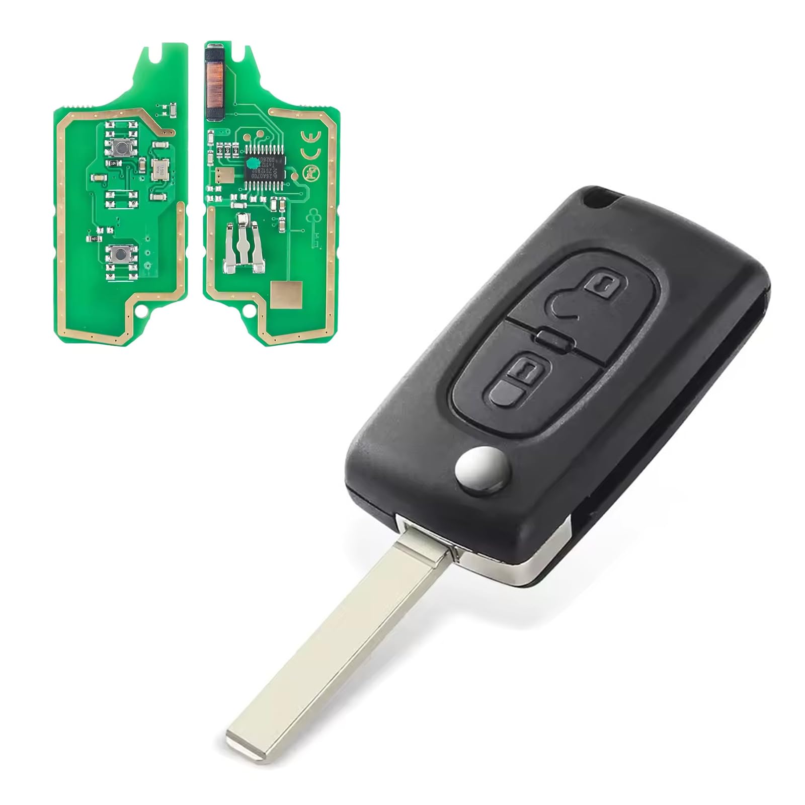 Guscio Chiave Pieghevole Heart Horse 3 Tasti Per Peugeot 207/308/407 E Citroën C3/C4 – Modello VA2 CE0523, Solo Custodia