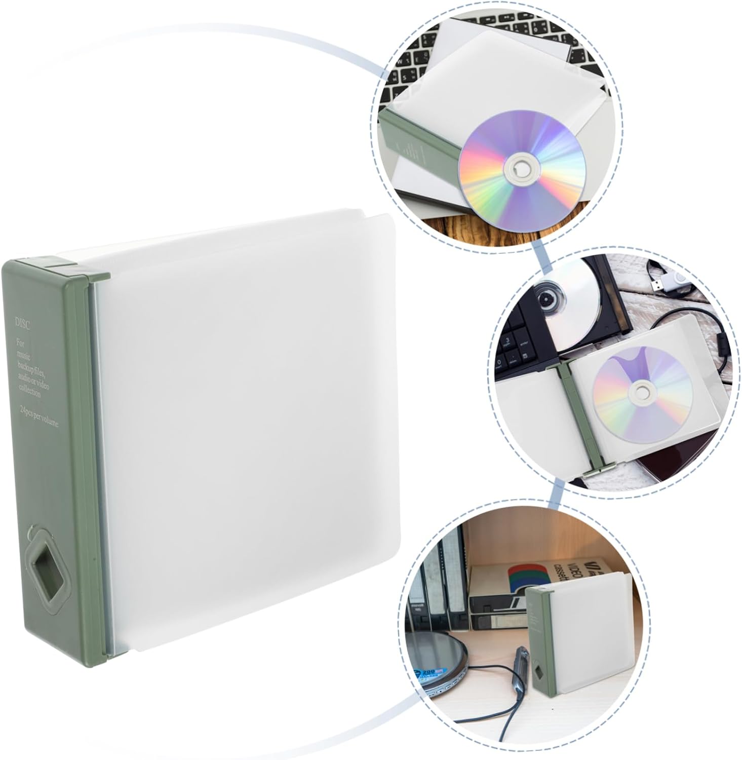DOITOOL Car Cd Case Cd Storage Holder Pp Non-woven Portable Disc Container for Travel Car Home