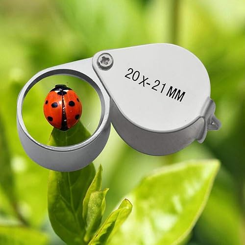 Miniatura 5 de 3 piezas 10X 20X 30X Jeweler - Lupa de cristal de diamante de metal, cuerpo redondo, lupa para ojos, lupa de ojo de 0.827 in de diámetro de la