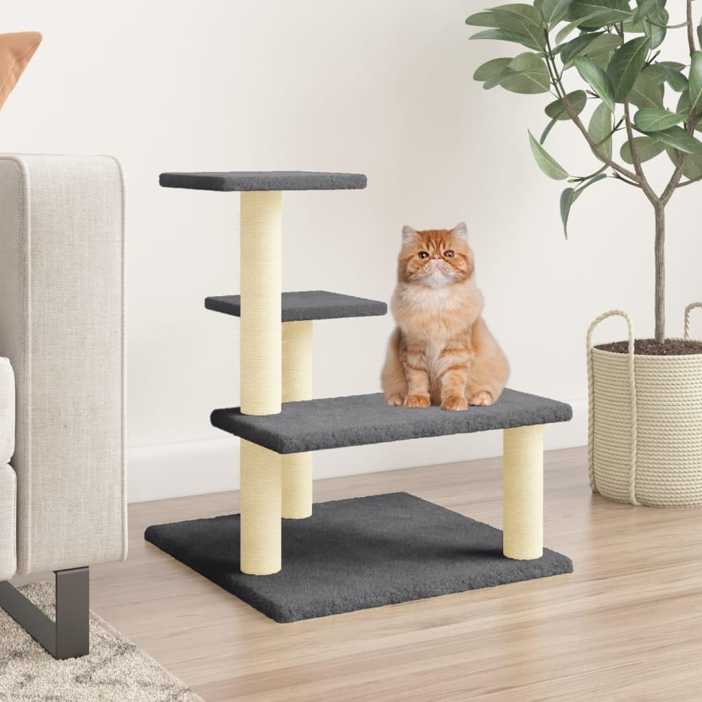 Rascador para Gatos con Postes de sisal Gris Oscuro 61 cm, ZEYUAN Rascador Gato, Arbol Rascador para Gatos, Gatos Accesorios, Torre Gatos, Arranhador para Gatos, Casa para Gatos