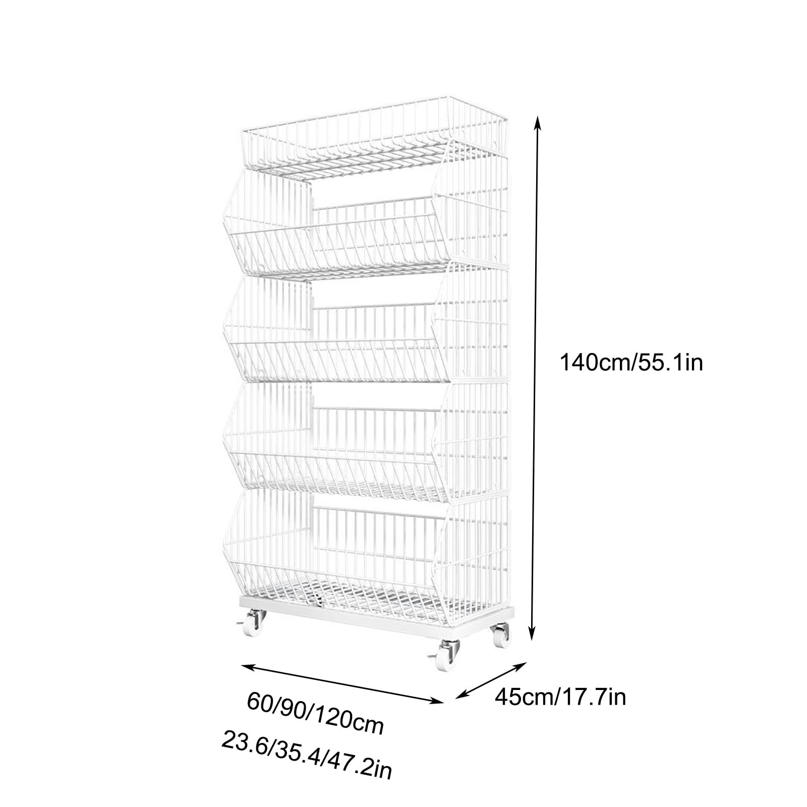 Indoor Outdoor Folding Black Metal Bakers Rack with 4-Tier Lattice Shelves New