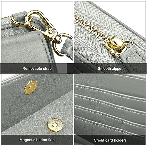 Image of nuoku Women's Small Crossbody Bags Wristlet Clutch Wallet Purses with Card Slot Phone Holder
