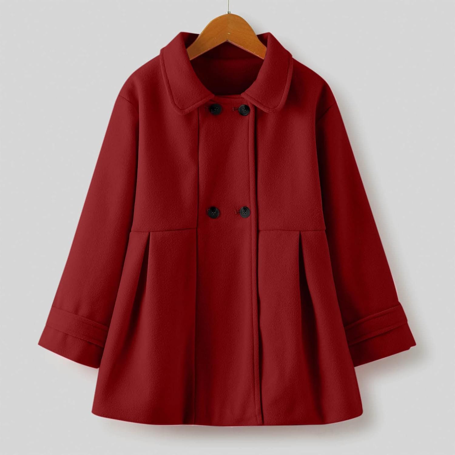 Toddler Girls Winter Windproof Coat Jacket Kids Warm Fleece Outerwear Jacket Baby Boy Coats (Red, 2-3 Years)