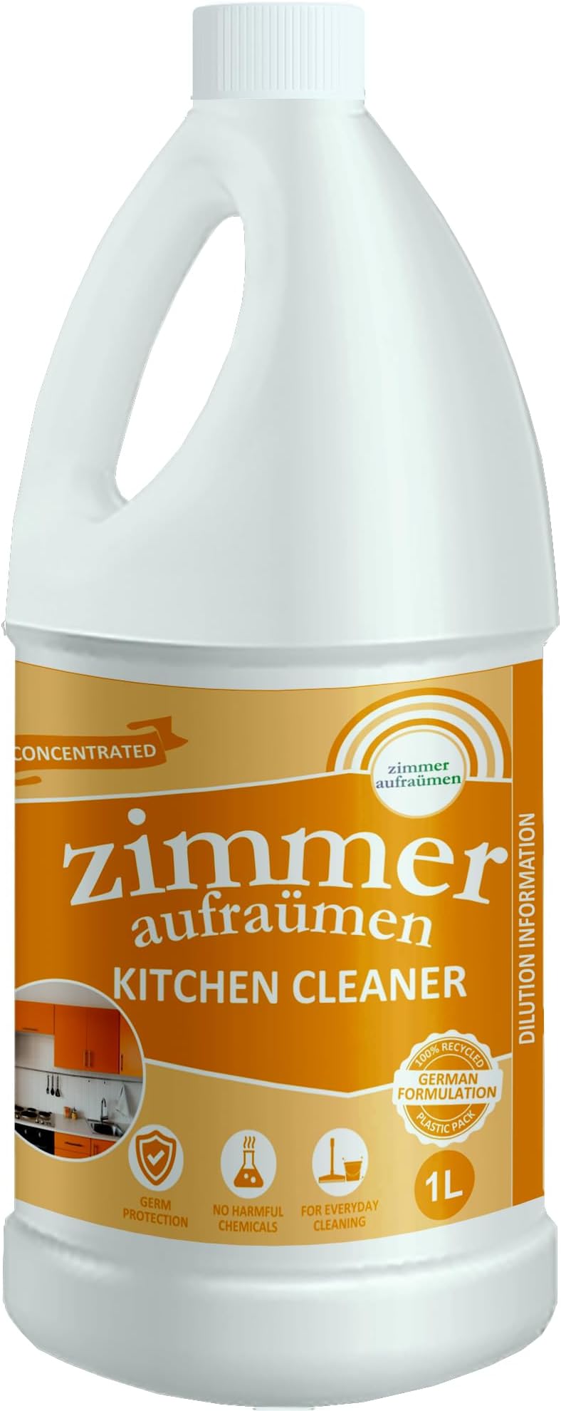 POWERFUL KITCHEN CLEANER & DEGREASER Removes Oil, Food Stains, Grease and Grime. Cleans Kitchen Slabs, Tiles, Floor, Sink, Marble. (1L)