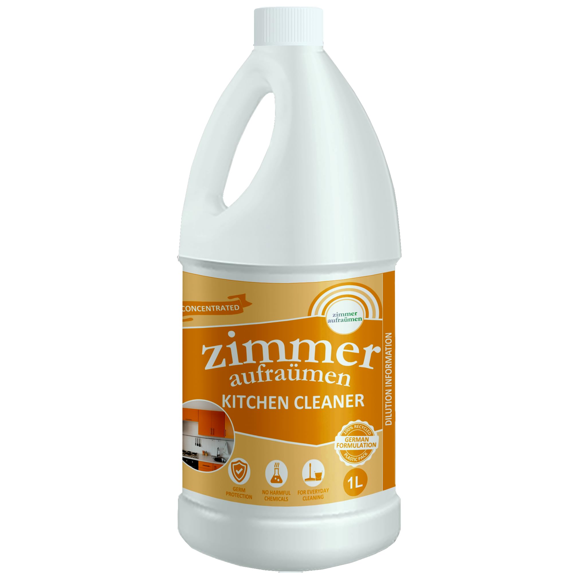 POWERFUL KITCHEN CLEANER & DEGREASER Removes Oil, Food Stains, Grease and Grime. Cleans Kitchen Slabs, Tiles, Floor, Sink, Marble. (1L)