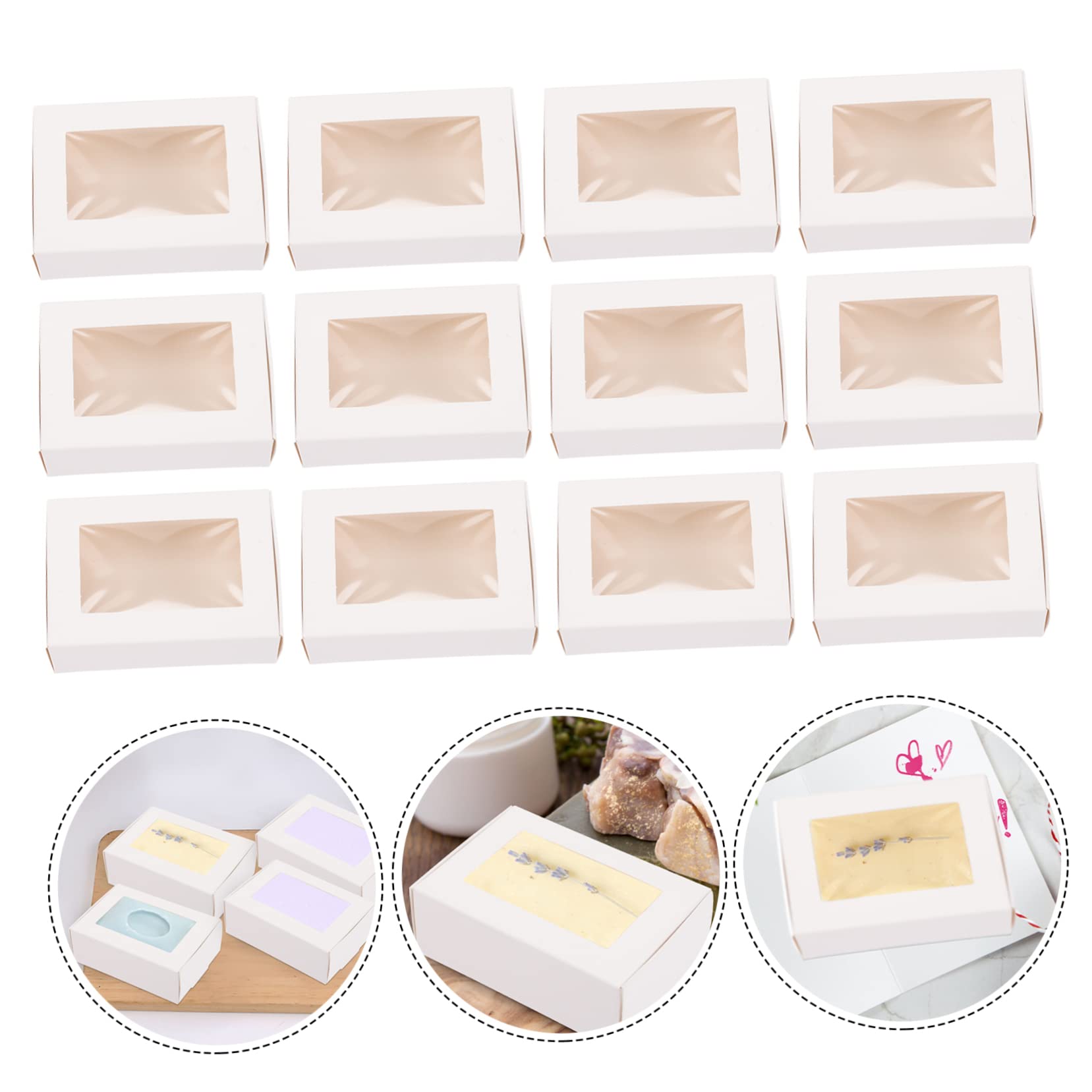 40 Stück Papier-Seifenboxen Mit Sichtfenster – 8,25x6,1x3,1 Cm (braun) Für Geschenke & Deko