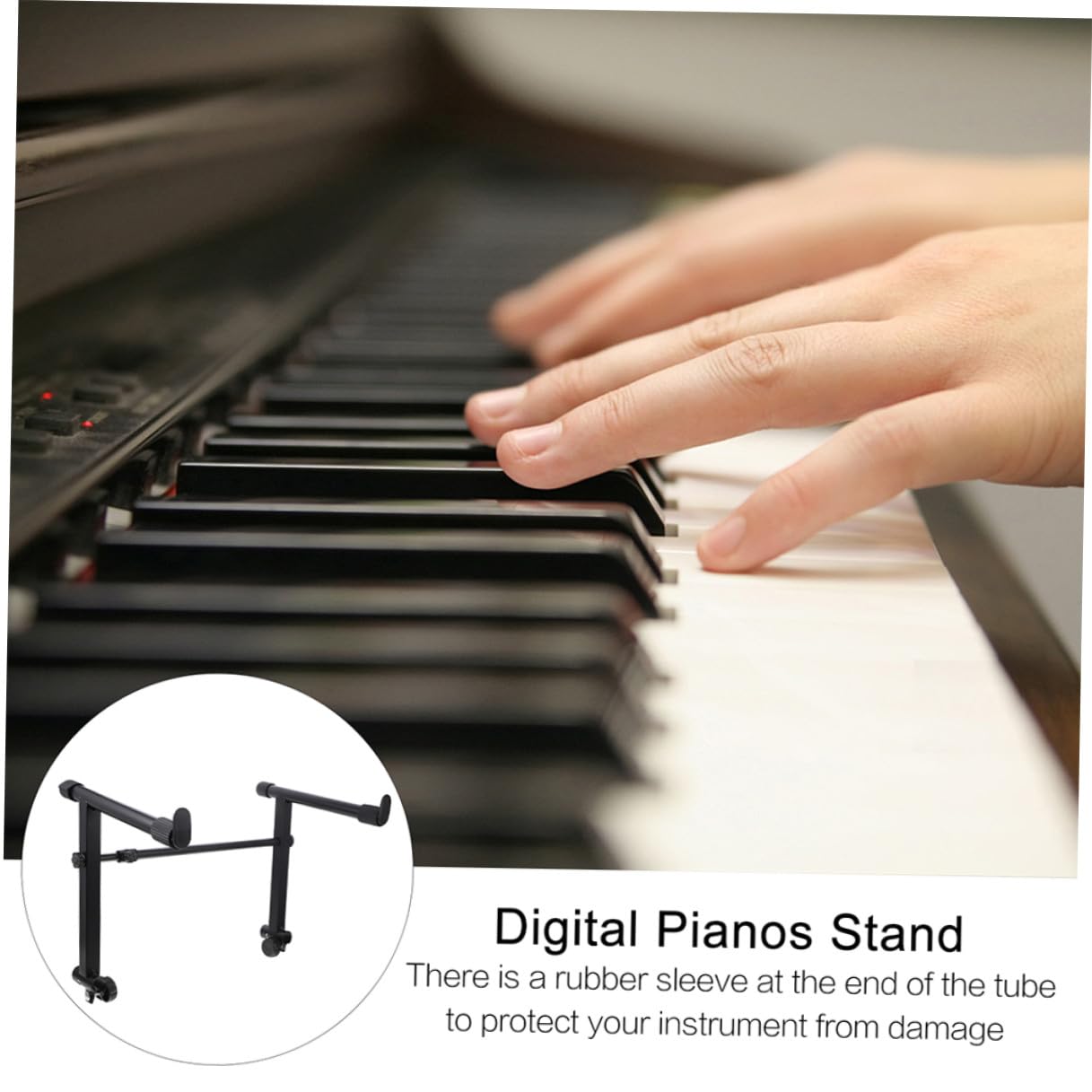 Baluue 2 set Supporto Tastiera Rialzato per Pianoforti Digitali Stand e Antiscivolo Custodia Compatta per Musicisti Professionisti e Amatori